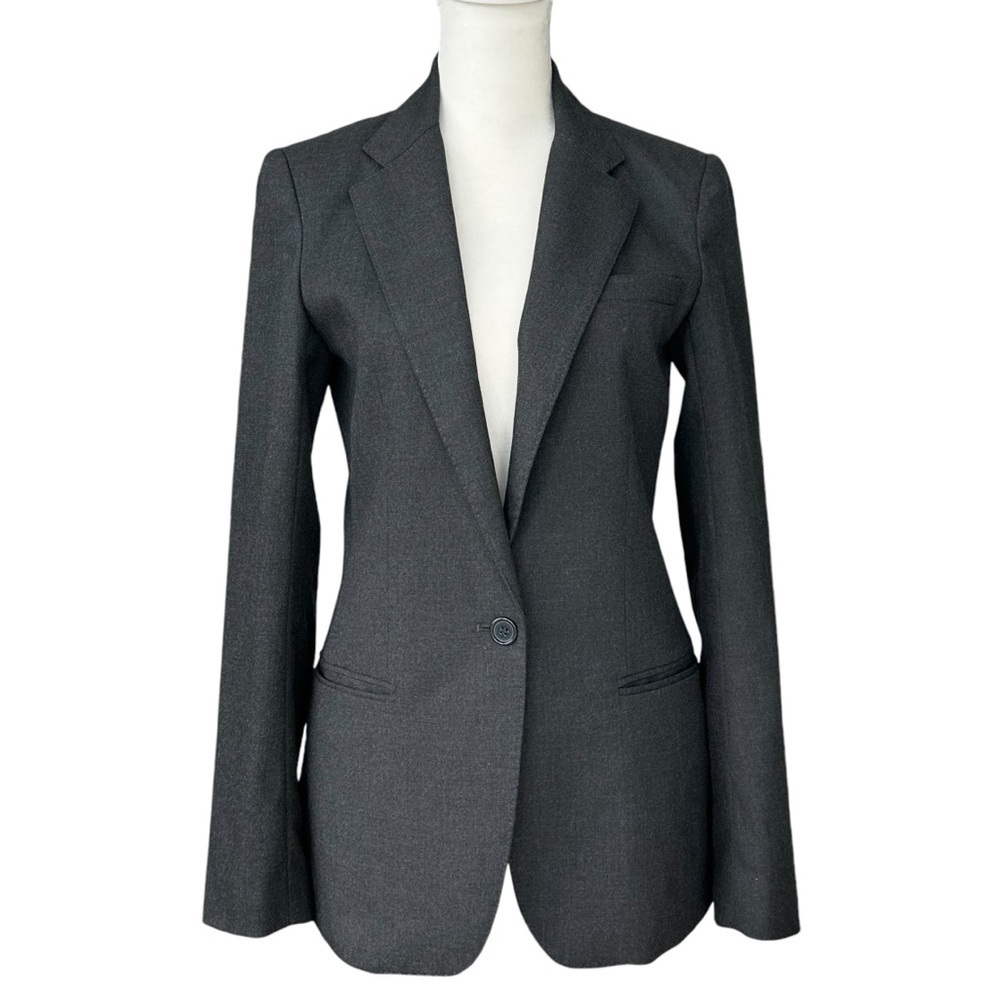 Tiffany & Co. Wardrobe One Button Notch Collar Blazer Jacket Classic Gray Size 2